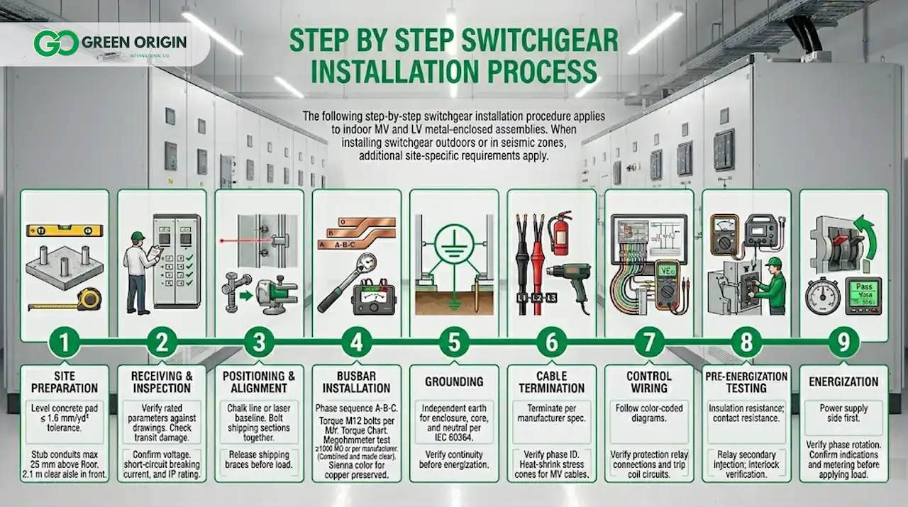9 Steps Switchgear Installation Procedure